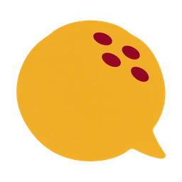 A golden poori shaped like a conversation bubble